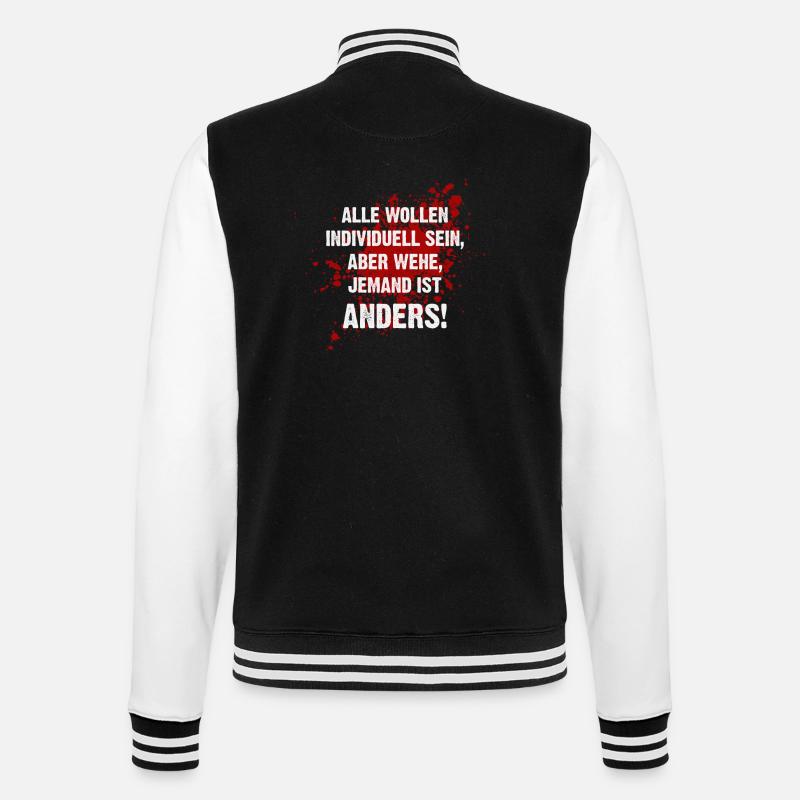 Anders sein - College-Sweatjacke - Schwarz/Weiß
