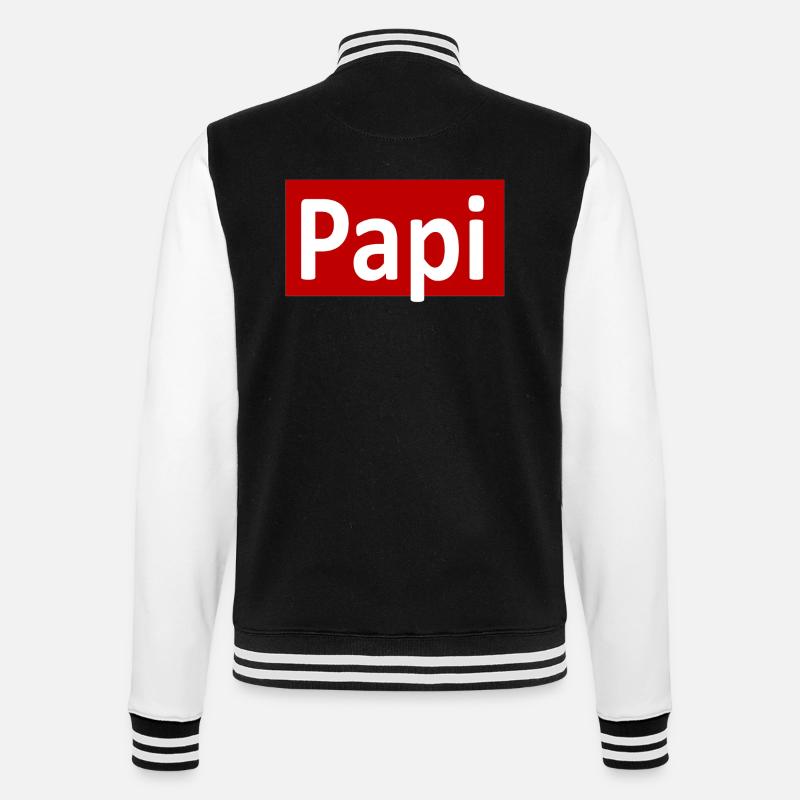 Papi Geschenk idee - College-Sweatjacke - Schwarz/Weiß