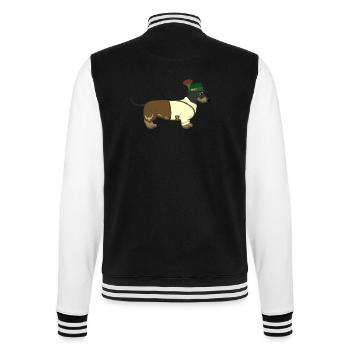 Dachshund Bavaria - College Sweat Jacket - black/white - Back - Marisol (170cm)