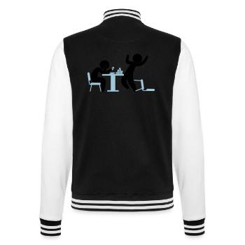 Un joueur de poker gagne un jeu - Veste Teddy - noir/blanc - Dos - Marisol (170cm)