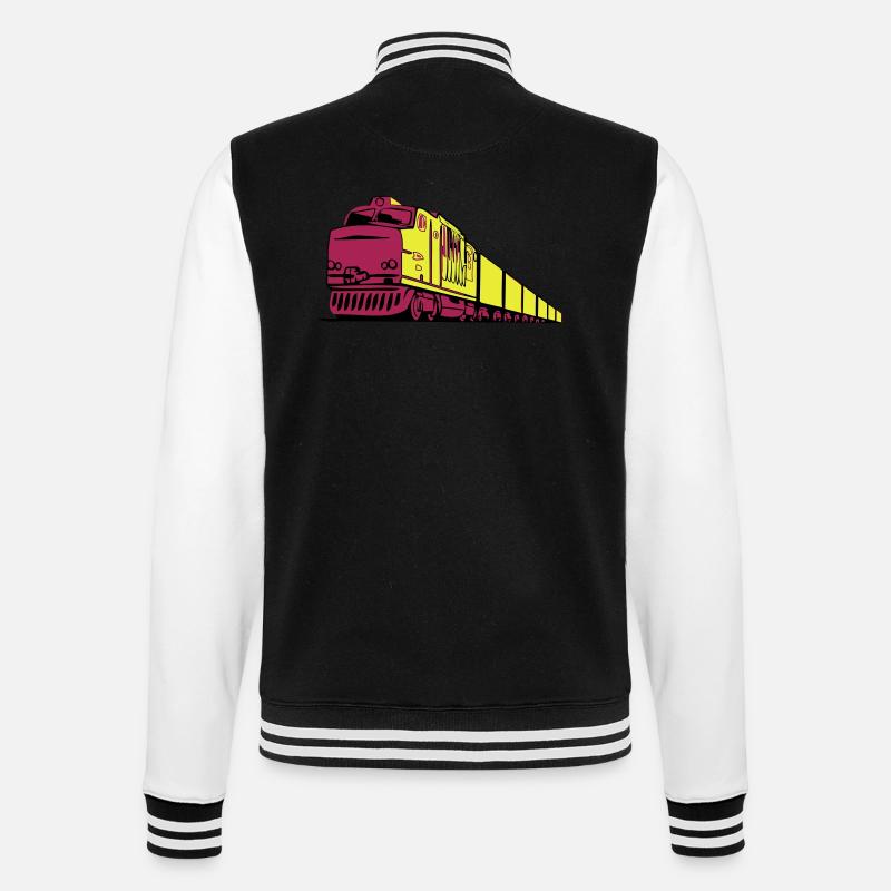Güterzug Eisenbahn lok - College-Sweatjacke - Schwarz/Weiß