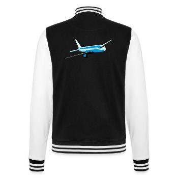 Flugzeug passagierflugzeug fliegen - College-Sweatjacke - Schwarz/Weiß - Hinten - Marisol (170cm)