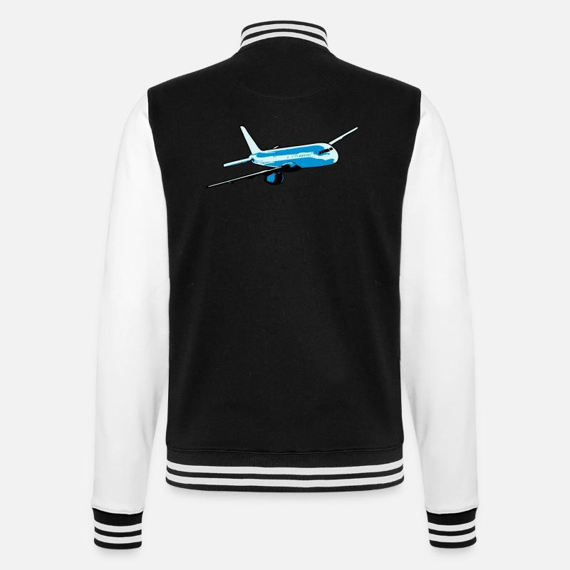 Plane flying airliner - College Sweat Jacket - black/white