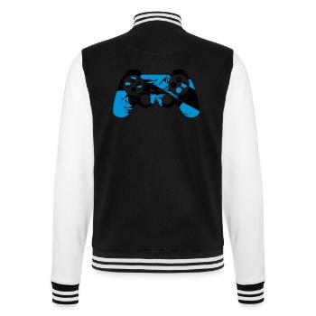cracks old scratches cool blue design controllers - College Sweat Jacket - black/white - Back - Marisol (170cm)