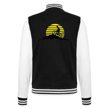 Sport - Radfahrer Berge und Sonne - College-Sweatjacke - Schwarz/Weiß - Hinten - Marisol (170cm)