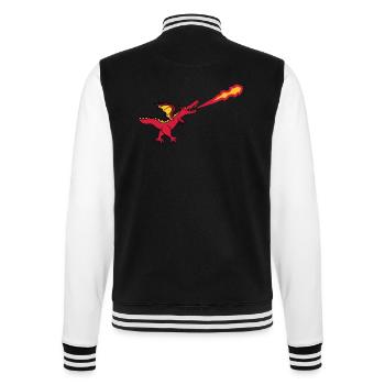 heiß feuer spucken flammen laufen gehen groß comic - College-Sweatjacke - Schwarz/Weiß - Hinten - Marisol (170cm)