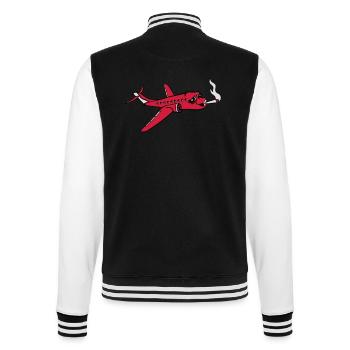 stoned weeds drugs smoking joint pothead weed hemp - College Sweat Jacket - black/white - Back - Marisol (170cm)