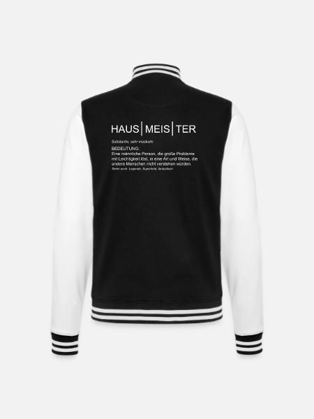 Bedeutung Hausmeister Geschenk Facility Manager - College-Sweatjacke - Schwarz/Weiß