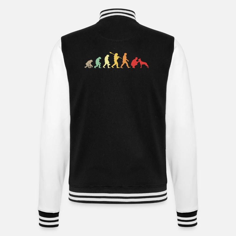 Evolution Lustiger Belgischer Schäferhund Malinois - College-Sweatjacke - Schwarz/Weiß