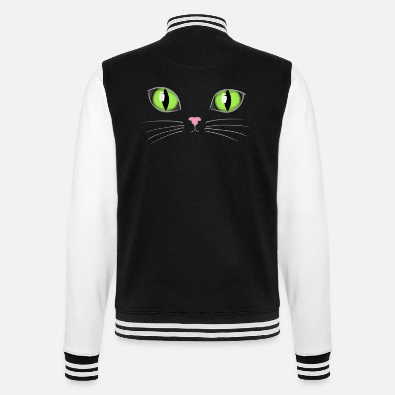 Yeux verts de chat - Veste Teddy - noir/blanc