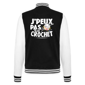 Je Peux Pas J'ai Crochet Cadeau Couture - Veste Teddy - noir/blanc - Dos - Marisol (170cm)