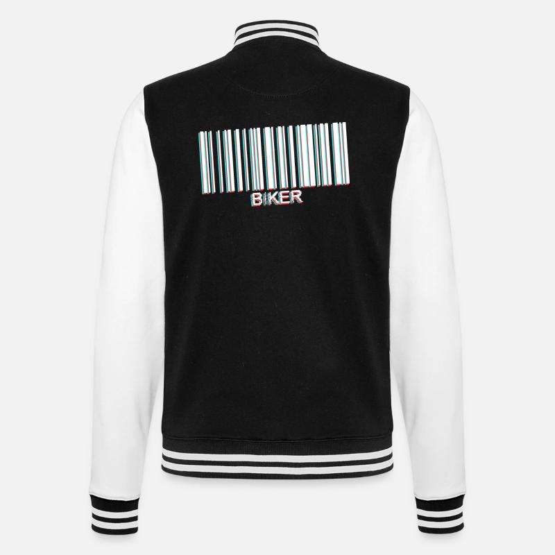 code barre biker white - Veste Teddy - noir/blanc