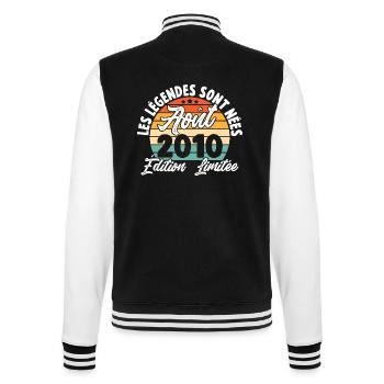 Cadeau Les légendes sont nées en Août 2010 - Veste Teddy - noir/blanc - Dos - Marisol (170cm)
