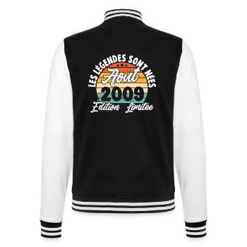 Cadeau Les légendes sont nées en Août 2009 - Veste Teddy - noir/blanc - Dos - Marisol (170cm)