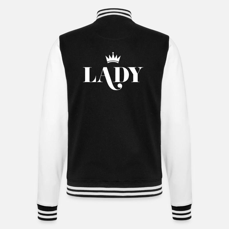 Dame - College-Sweatjacke - Schwarz/Weiß