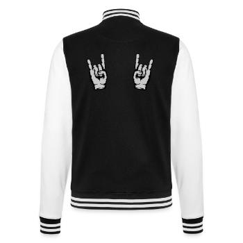 2 Hände Heavy Metal - College-Sweatjacke - Schwarz/Weiß - Hinten - Marisol (170cm)