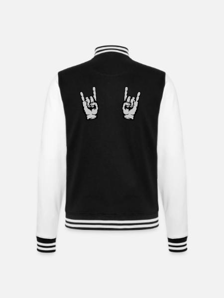 2 Hands Heavy Metal - College Sweat Jacket - black/white