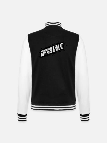my face definitely will - College-Sweatjacke - Schwarz/Weiß