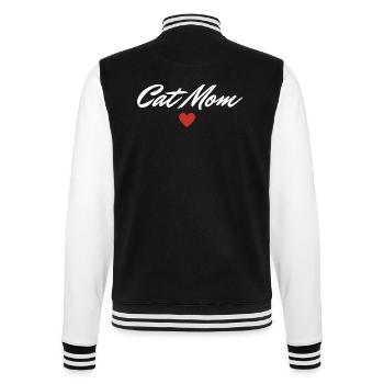 Cat mom Cat lover Geschenkidee - College-Sweatjacke - Schwarz/Weiß - Hinten - Marisol (170cm)
