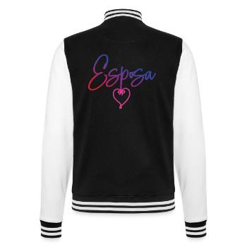 Esposa Cute Wife To Be Bride Couple Wedding Gift - College Sweat Jacket - black/white - Back - Marisol (170cm)