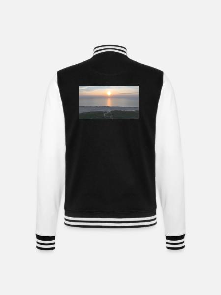 Sonnenuntergang - Sankt Peter Ording - College-Sweatjacke - Schwarz/Weiß