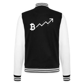 Bitcoin Trading Crypto Stocks - College Sweat Jacket - black/white - Back - Marisol (170cm)