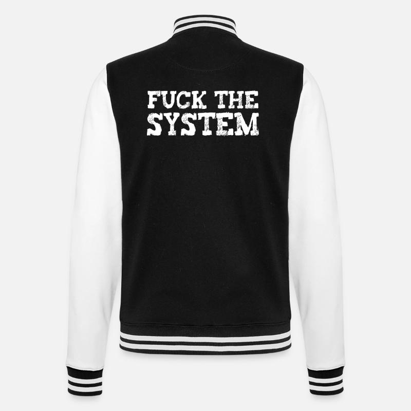 Fuck le système blanc - Veste Teddy - noir/blanc