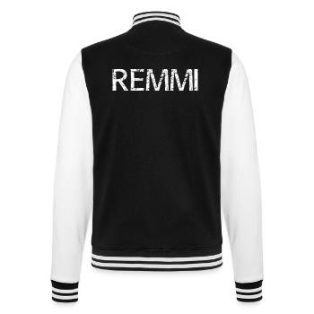 REMMI | Remmi-Demmi | Partnerlook - College-Sweatjacke - Schwarz/Weiß - Hinten - Marisol (170cm)