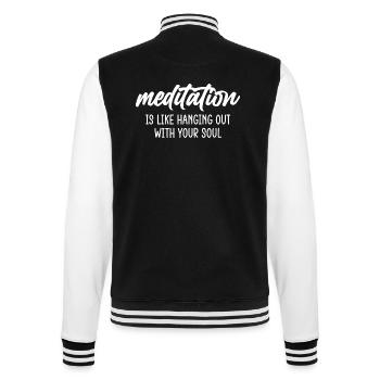 Cadeau de yoga pour Yogis Méditation Idée cadeau Om - Veste Teddy - noir/blanc - Dos - Marisol (170cm)
