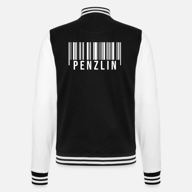 Penzlin Strichcode - College-Sweatjacke - Schwarz/Weiß