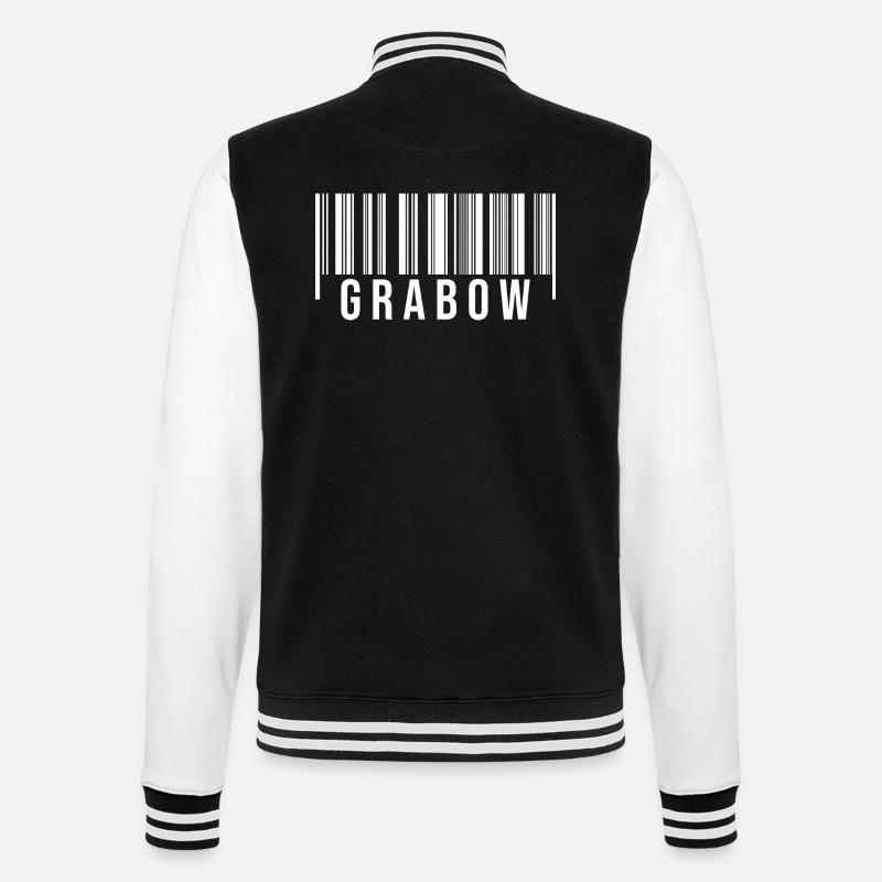 Grabow Strichcode - College-Sweatjacke - Schwarz/Weiß