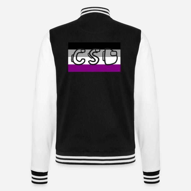 asexuell pride csd - College-Sweatjacke - Schwarz/Weiß