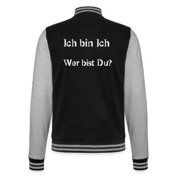 Ich bin ich Wer bist Du? - College-Sweatjacke - Schwarz/Grau meliert - Hinten - Marisol (170cm)