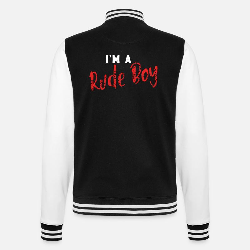 Idée cadeau coquine garçon coquin - Veste Teddy - noir/blanc