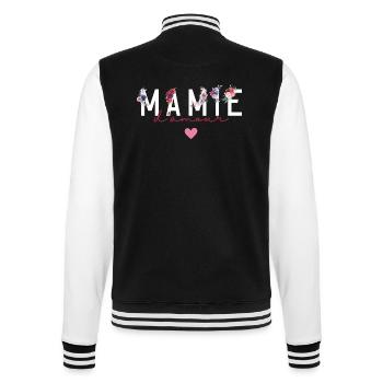 Mamie d’amour fleurs- idée cadeau mamie - Veste Teddy - noir/blanc - Dos - Marisol (170cm)