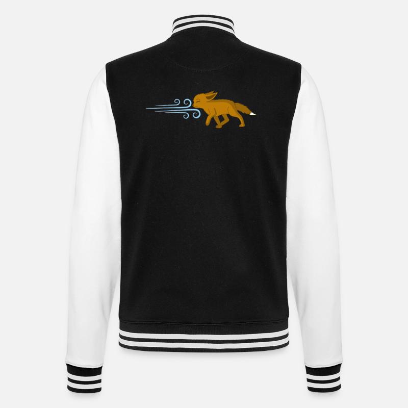 Der Fuchs und der Wind - College-Sweatjacke - Schwarz/Weiß