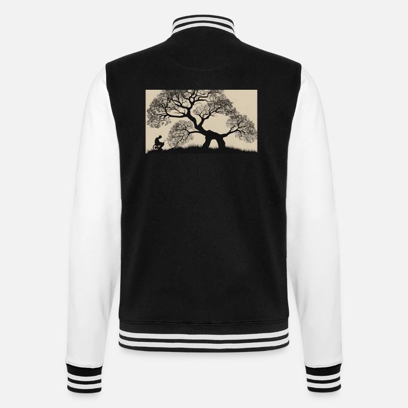Baum der Erinnerung - College-Sweatjacke - Schwarz/Weiß