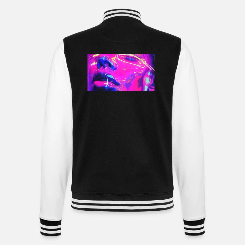 Neo-Expressionismus Gesicht - College-Sweatjacke - Schwarz/Weiß