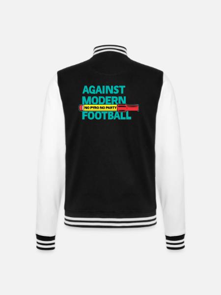 Against Modern Football No Pyro No Party - Collegesweatjacka - svart/vit
