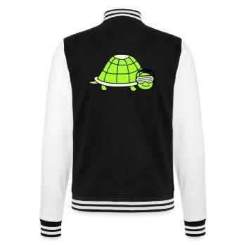 Cute Turtle Cute DJ Party Music Animal - College Sweat Jacket - black/white - Back - Marisol (170cm)