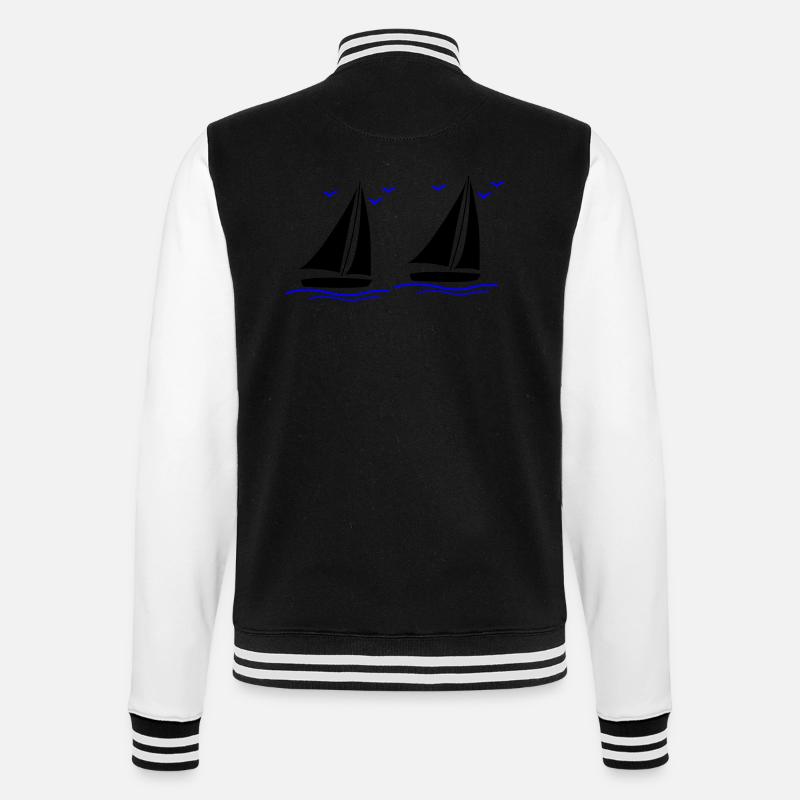 segelboote 02 - College-Sweatjacke - Schwarz/Weiß