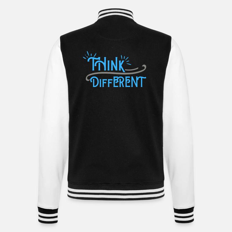 Think Differnet Blue Grey Design - College Sweat Jacket - black/white