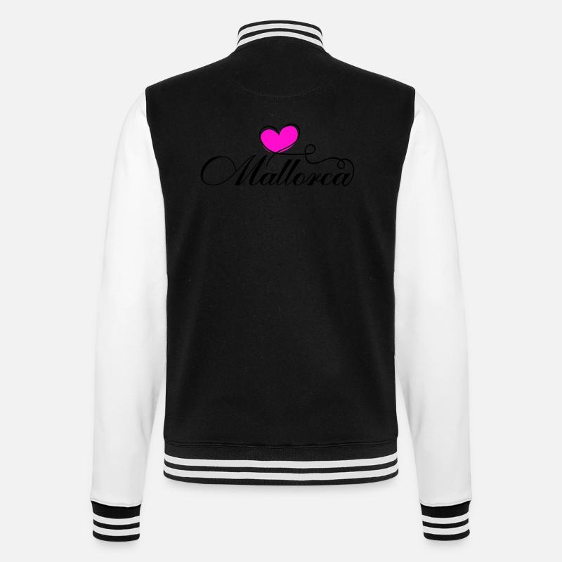 Mallorca Herz Liebe - College-Sweatjacke - Schwarz/Weiß