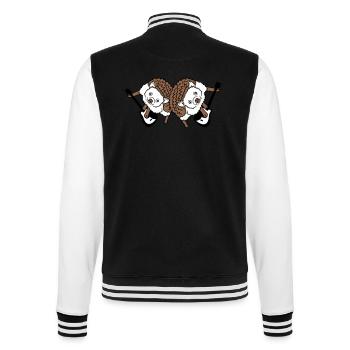 2 Igel Süße Zwei Freunde Gitarre Spielen Band Team - College-Sweatjacke - Schwarz/Weiß - Hinten - Marisol (170cm)