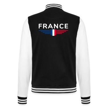 I Love France Elegance Style Design Outfits - College Sweat Jacket - black/white - Back - Marisol (170cm)