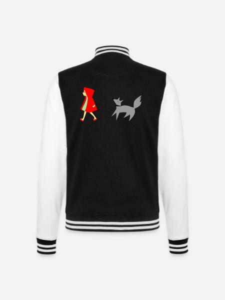 Le Petit Chaperon Rouge et le Loup - Veste Teddy - noir/blanc