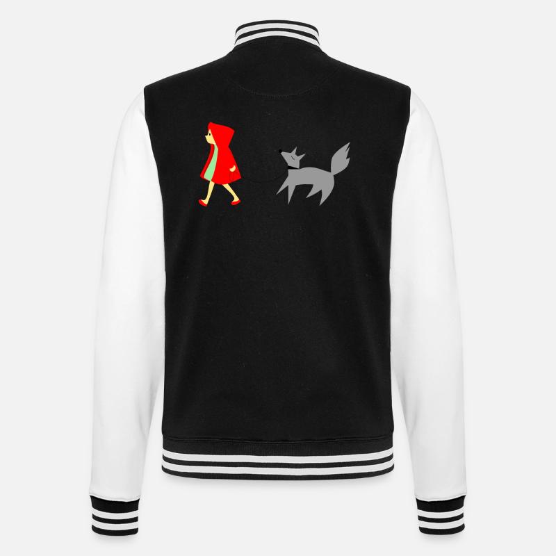 Rotkäppchen und der Wolf - College-Sweatjacke - Schwarz/Weiß