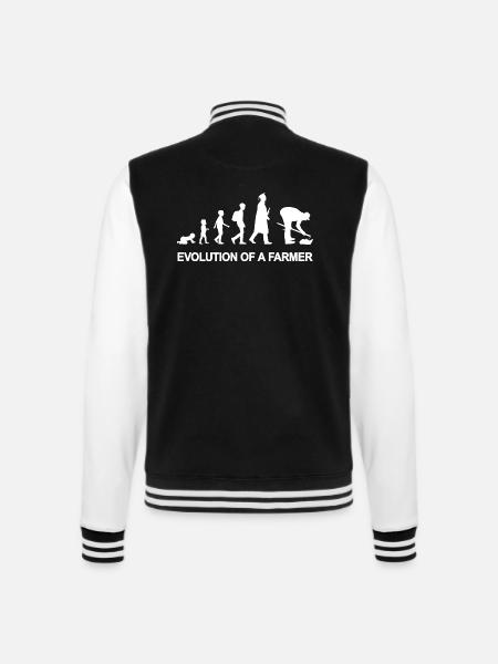 Evolution of a farmer - College Sweat Jacket - black/white