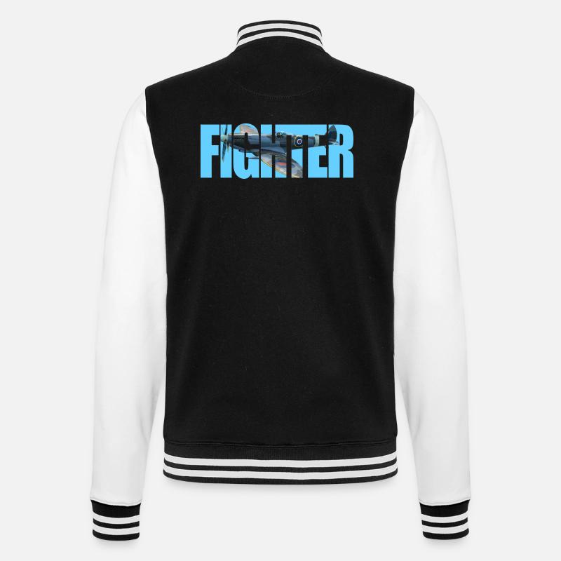 Fighter Spitfire - College Sweat Jacket - black/white