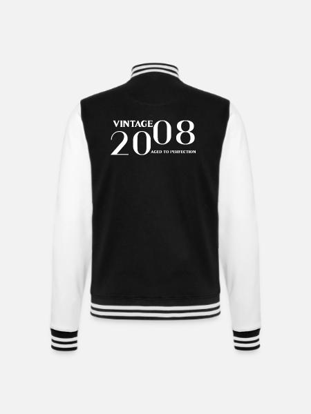 Jahrgang 2008 in Perfektion gereift - College-Sweatjacke - Schwarz/Weiß